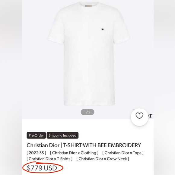 Christian Dior 🐝
T-SHIRT WITH BEE EMBROIDERY - Picture 13 of 15